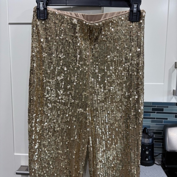 Show Me Your Mumu Mercury Bells gold sequin flare pants - Picture 6 of 9
